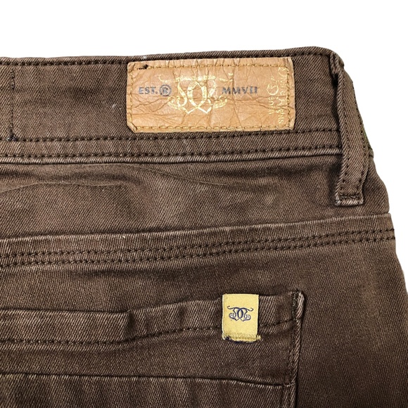 Divine Rights Of Denim Brown Skinny Jeans Zip Up Leg Womens 27 - Picture 4 of 7